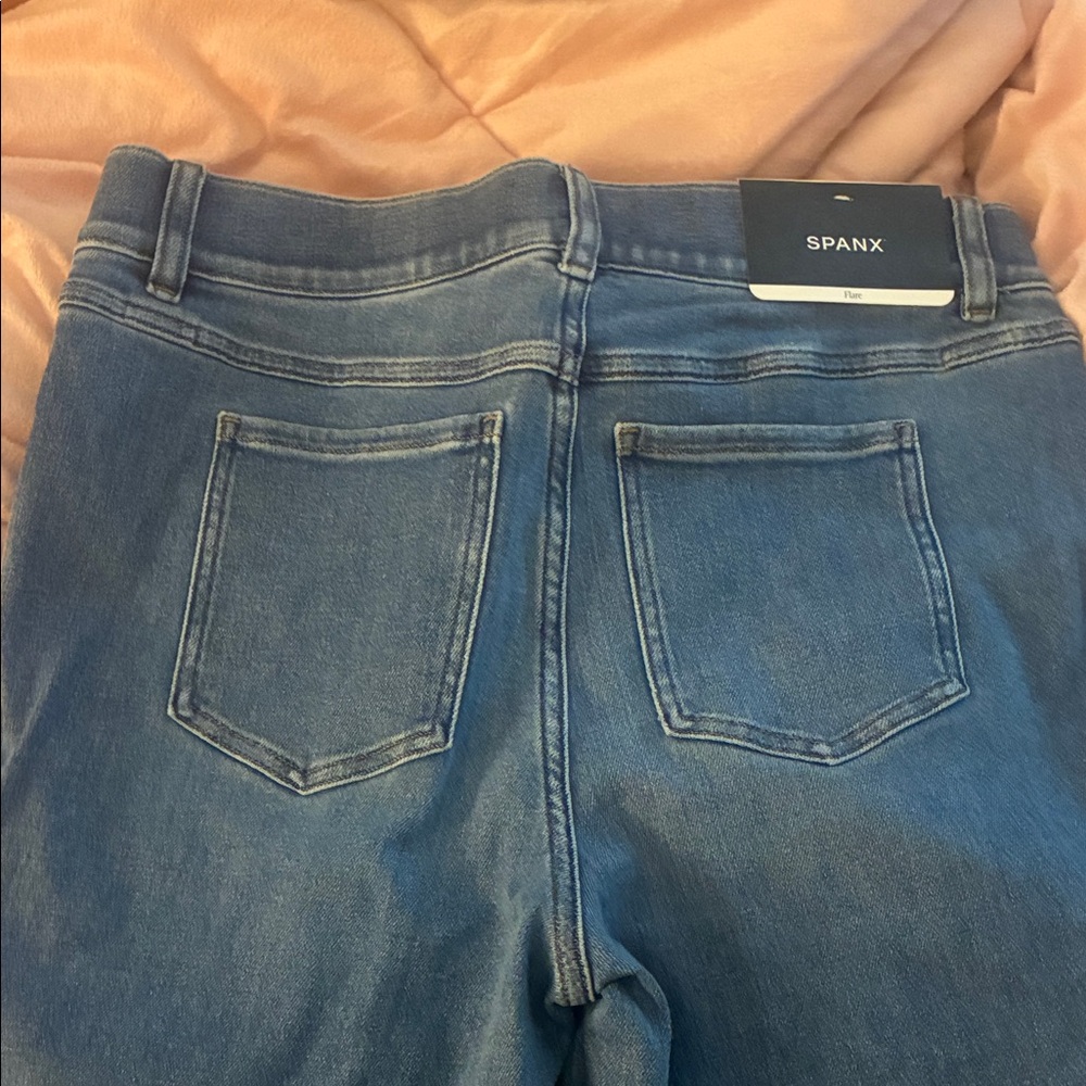 SPANX Women's Straight Leg Jeans in Blue - Picture 3 of 4